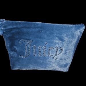 Juicy toiletry/makeup bag beautiful NWT soft fury outside great blue color